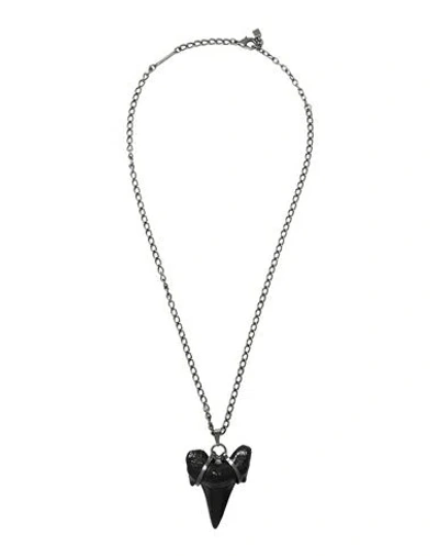 Dsquared2 Man Necklace Black Size - Metal, Natural Resin