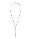Dsquared2 Man Necklace Lead Size - Brass, Silver, Abs - Acrylonitrile Butadiene Styrene In Grey