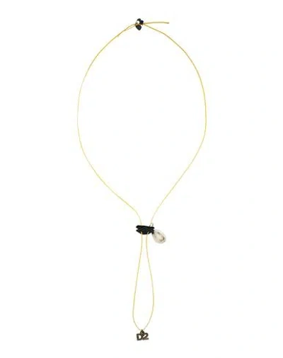 Dsquared2 Man Necklace Ocher Size - Textile Fibers In Gold