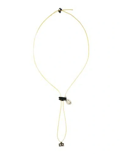 Dsquared2 Man Necklace Ocher Size - Textile Fibers In Yellow