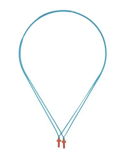 Dsquared2 Man Necklace Turquoise Size - Metal, Resin In Gold