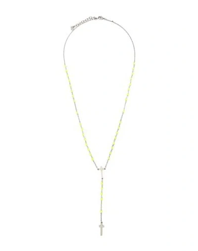Dsquared2 Man Necklace Yellow Size - Metal, Resin In Green