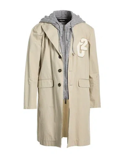 Dsquared2 Man Overcoat & Trench Coat Light Grey Size 38 Cotton