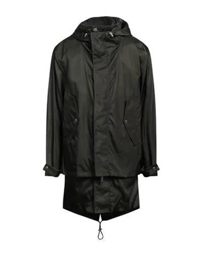 Dsquared2 Man Overcoat & Trench Coat Military Green Size 38 Polyamide