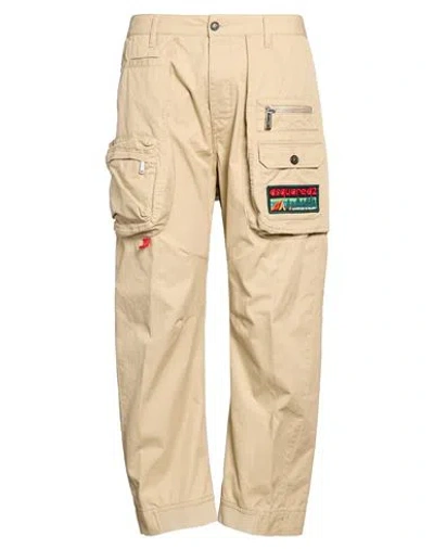 Dsquared2 Man Pants Beige Size 30 Cotton In Brown