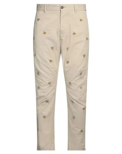 Dsquared2 Man Pants Beige Size 36 Cotton