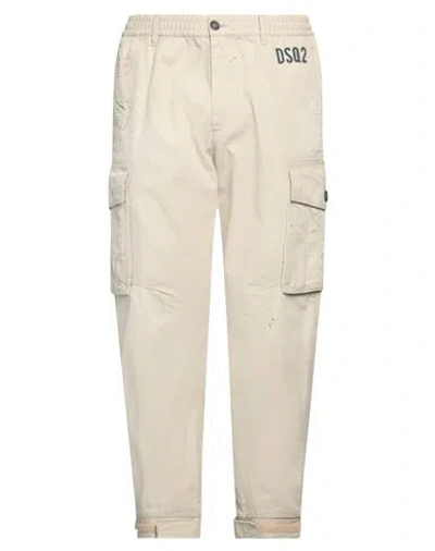 Dsquared2 Man Pants Beige Size 38 Cotton