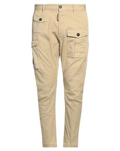 Dsquared2 Man Pants Beige Size 34 Cotton, Elastane
