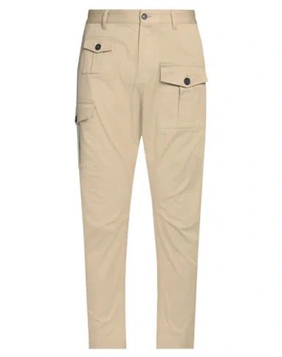 Dsquared2 Man Pants Beige Size 34 Cotton, Elastane