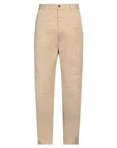 Dsquared2 Man Pants Beige Size 36 Cotton