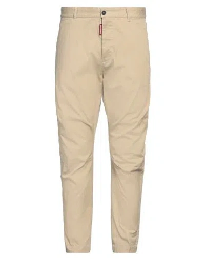 Dsquared2 Man Pants Beige Size 38 Cotton, Elastane In Beige