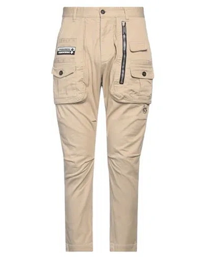 Dsquared2 Man Pants Beige Size 40 Cotton, Elastane