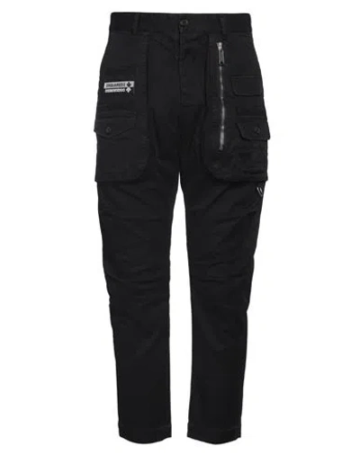 Dsquared2 Man Pants Black Size 34 Cotton, Elastane In Black
