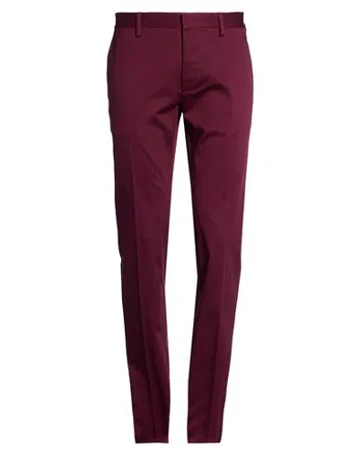 Dsquared2 Man Pants Burgundy Size 30 Cotton, Elastane In Red