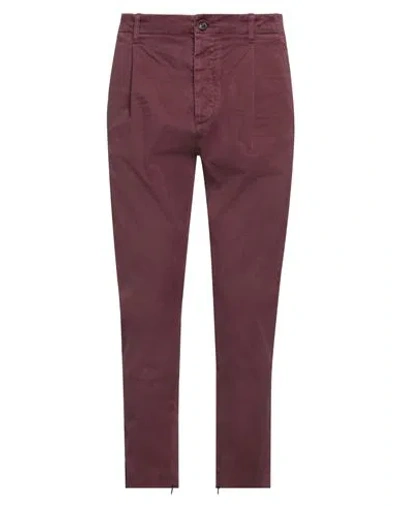 Dsquared2 Man Pants Burgundy Size 32 Cotton, Elastane In Red