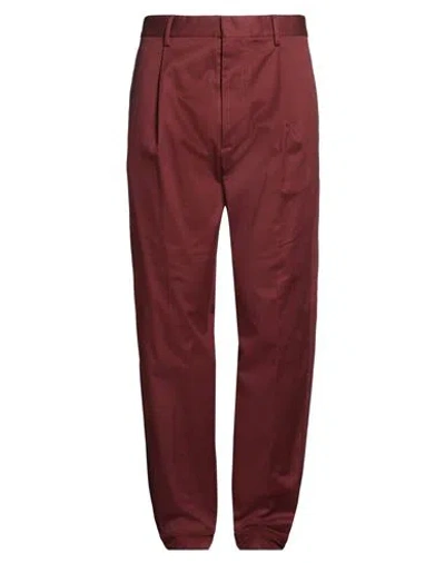 Dsquared2 Man Pants Burgundy Size 32 Cotton, Elastane In Multi