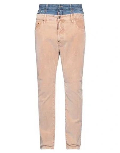 Dsquared2 Man Pants Camel Size 40 Cotton, Elastane In Beige