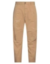 Dsquared2 Man Pants Camel Size 34 Cotton In Beige