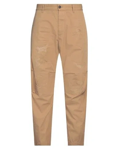 Dsquared2 Man Pants Camel Size 34 Cotton In Beige