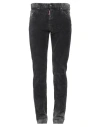 Dsquared2 Man Pants Charcoal Size 42 Cotton, Elastane, Calfskin In Grey