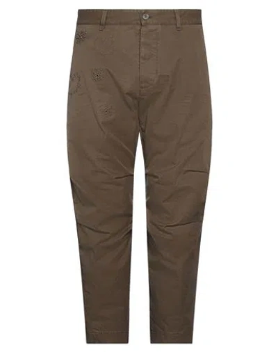 Dsquared2 Man Pants Dark Green Size 38 Cotton