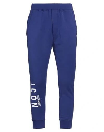 Dsquared2 Icon-print Cotton Track Pants In Electric Blue