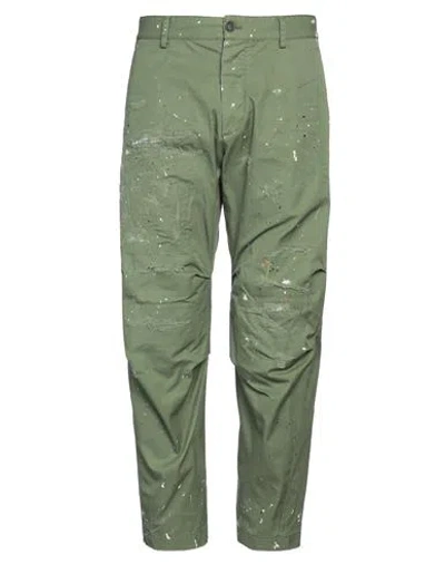 Dsquared2 Man Pants Green Size 32 Cotton In Green