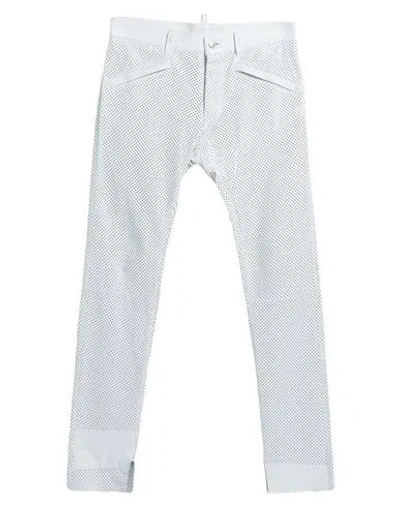 Dsquared2 Man Pants Ivory Size 32 Ovine Leather In White