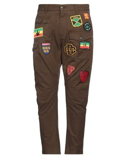 Dsquared2 Man Pants Military Green Size 32 Cotton, Polyester