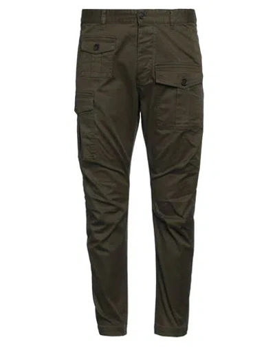 DSQUARED2 DSQUARED2 MAN PANTS MILITARY GREEN SIZE 38 COTTON, ELASTANE
