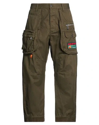 Dsquared2 Man Pants Military Green Size 38 Cotton