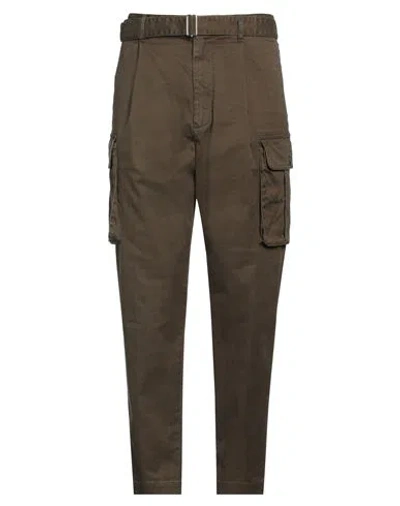 Dsquared2 Man Pants Military Green Size 38 Cotton, Elastane In Brown