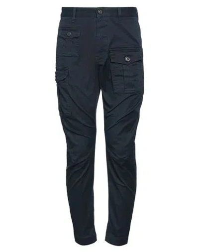 Dsquared2 Man Pants Navy Size 38 Cotton, Elastane In Navy Blue