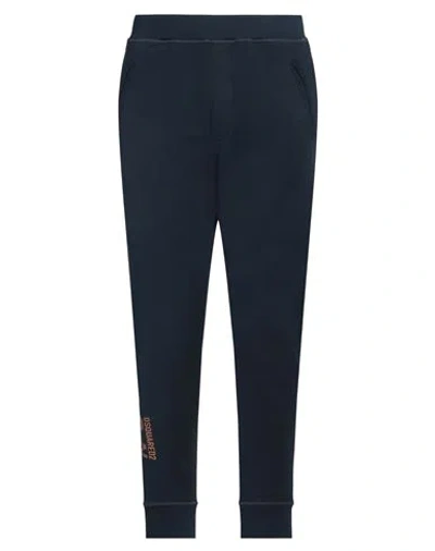 Dsquared2 Man Pants Navy Size M Cotton, Elastane In Navy Blue