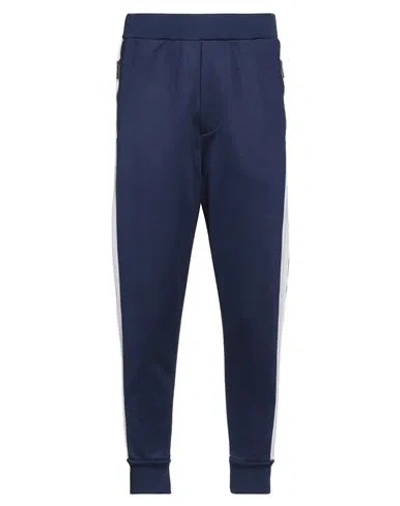 Dsquared2 Man Pants Navy Size M Cotton, Polyester, Elastane In Navy Blue