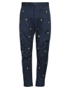 Dsquared2 Pineapple-embroidered Tapered Trousers In Navy