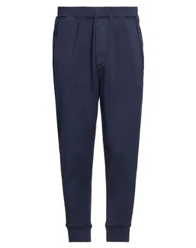 Dsquared2 Man Pants Navy Size M Cotton, Elastane In Navy Blue