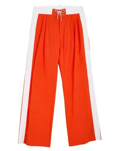 Dsquared2 Man Pants Orange Size 32 Cotton, Elastane