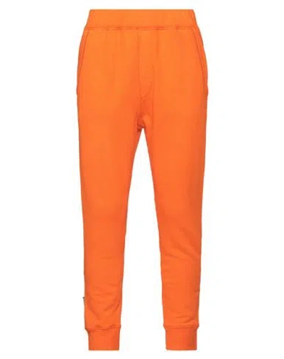 Dsquared2 Man Pants Orange Size L Cotton, Elastane