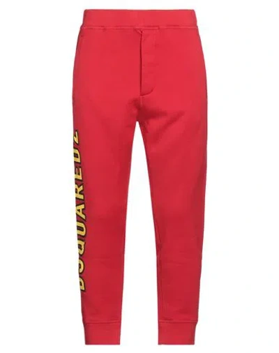 Dsquared2 Man Pants Red Size Xs Cotton, Elastane
