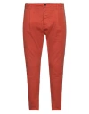 Dsquared2 Man Pants Rust Size 32 Cotton, Elastane In Red