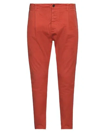 Dsquared2 Man Pants Rust Size 32 Cotton, Elastane In Red
