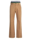 Dsquared2 Corduroy Slouch Pants With Striped Elastic Waistband In Beige