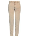 Dsquared2 Man Pants Sand Size 40 Cotton, Elastane, Calfskin In Beige
