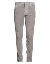 Dsquared2 Man Pants Taupe Size 38 Cotton, Elastane, Calfskin In Gray