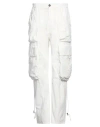 Dsquared2 Man Pants White Size 34 Cotton, Elastane