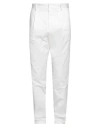 Dsquared2 Man Pants White Size 38 Cotton, Elastane