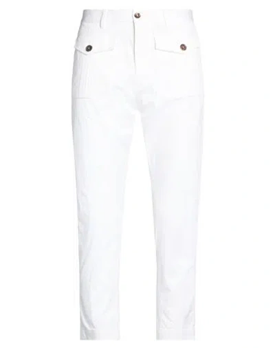 Dsquared2 Man Pants White Size 40 Cotton, Elastane
