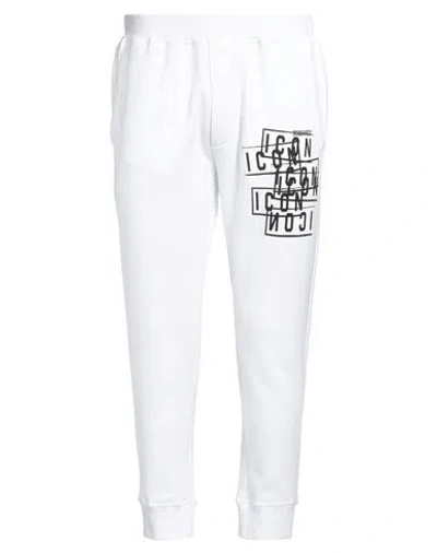 DSQUARED2 DSQUARED2 MAN PANTS WHITE SIZE L COTTON, ELASTANE