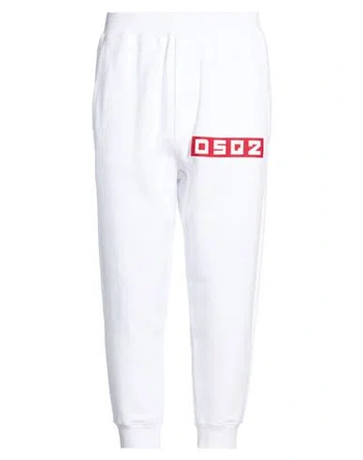 Dsquared2 Man Pants White Size L Cotton, Elastane